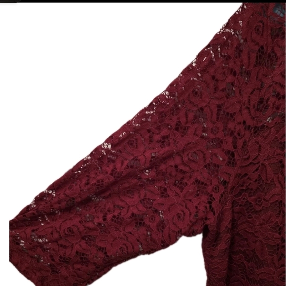 Nemidor Burgundy Lace Maxi  Bridesmaid Formal Gown Holiday Size 20 - Picture 5 of 15